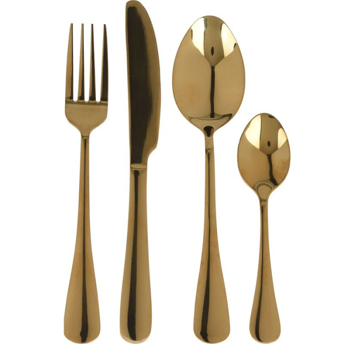 Excellent Houseware Bestekset 16 Dlg - Rvs - Goud