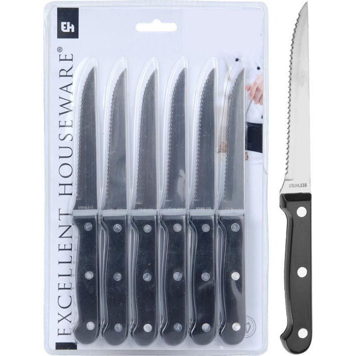 Excellent Houseware Steakmessenset - 6 Delig - 21Cm