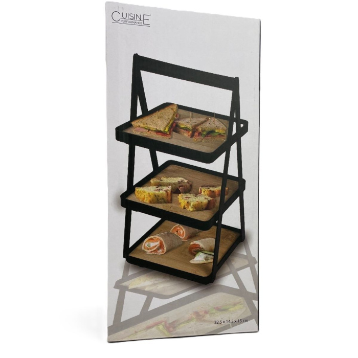 Cuisine Performance Etagere 3 Lagen - Bamboe - Hoogte 32.5 Cm