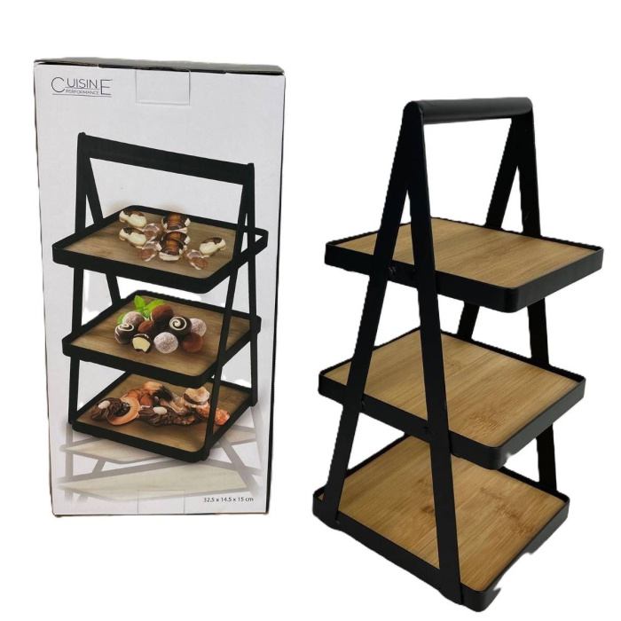 Cuisine Performance Etagere 3 Lagen - Bamboe - Hoogte 32.5 Cm