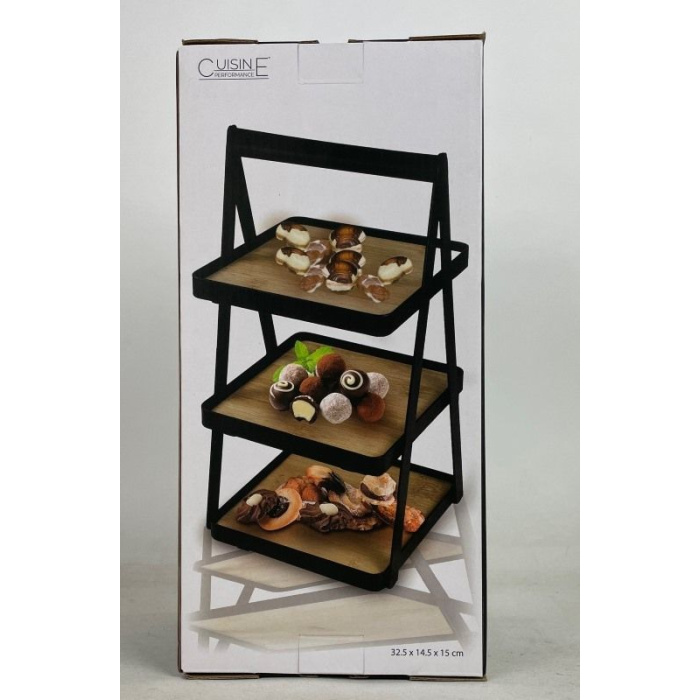 Cuisine Performance Etagere 3 Lagen - Bamboe - Hoogte 32.5 Cm