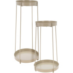 Trends4You Plantenstandaard - 46 + 58 Cm Hoogte - Taupe - Set Van 2