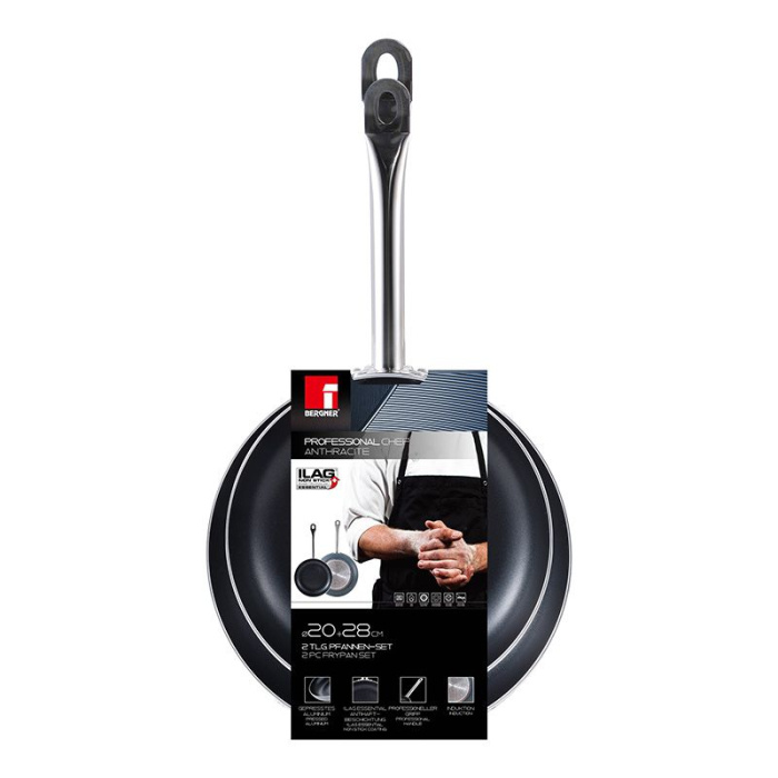 Bergner Professional Chef Koekenpannenset - Voor Inductie - 20+28Cm