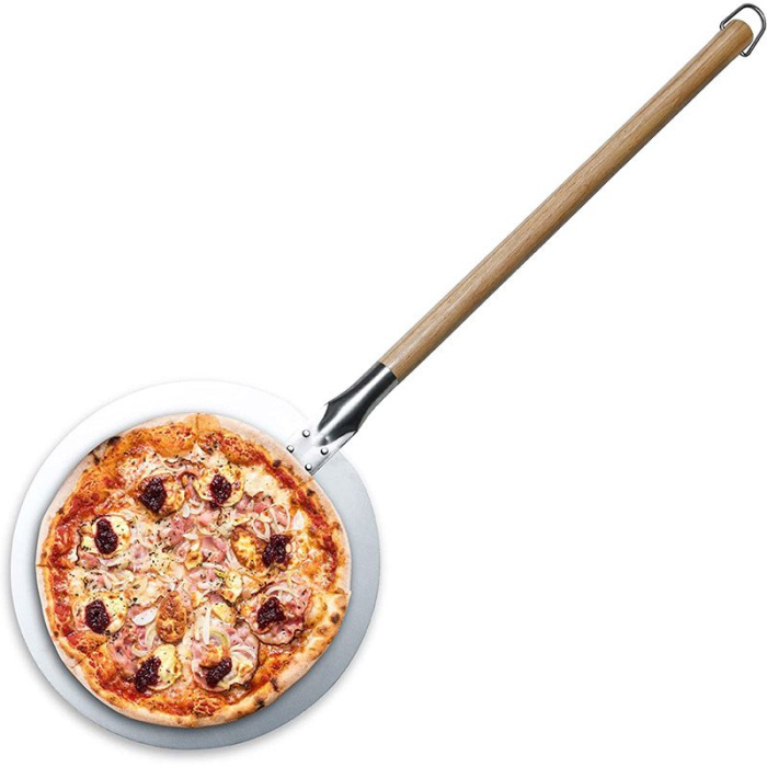 Bergner Masterpro Pizzaschep Xl - Voor Oven En Bbq - Ø30 X 87Cm - Met Afneembaar Handvat - Rvs