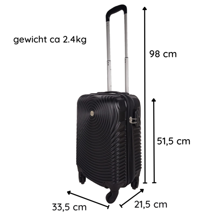 Ceruzo Handbagage Koffer - 51.5 Cm - Zwart