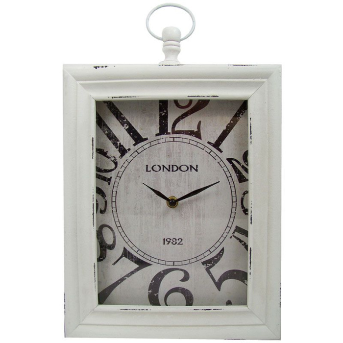 Home&Styling Home & Styling Wand / Tafelklok "London" 30X24X6 (Wit)